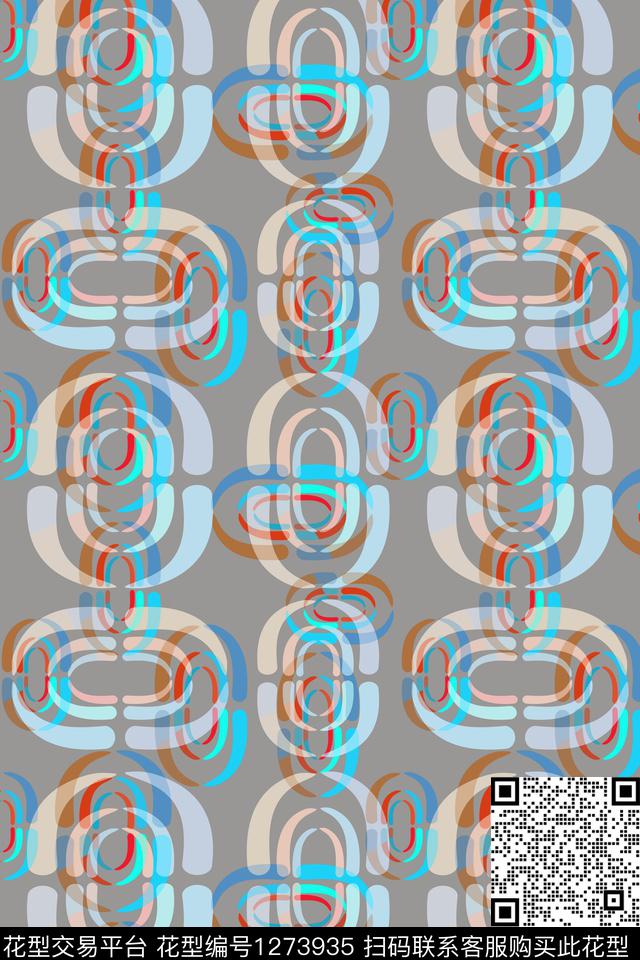 圆圈与波点渐变色彩椭圆传统印花华亿平台下载（图片编号: 1273935） - 瓦栏（Walan）