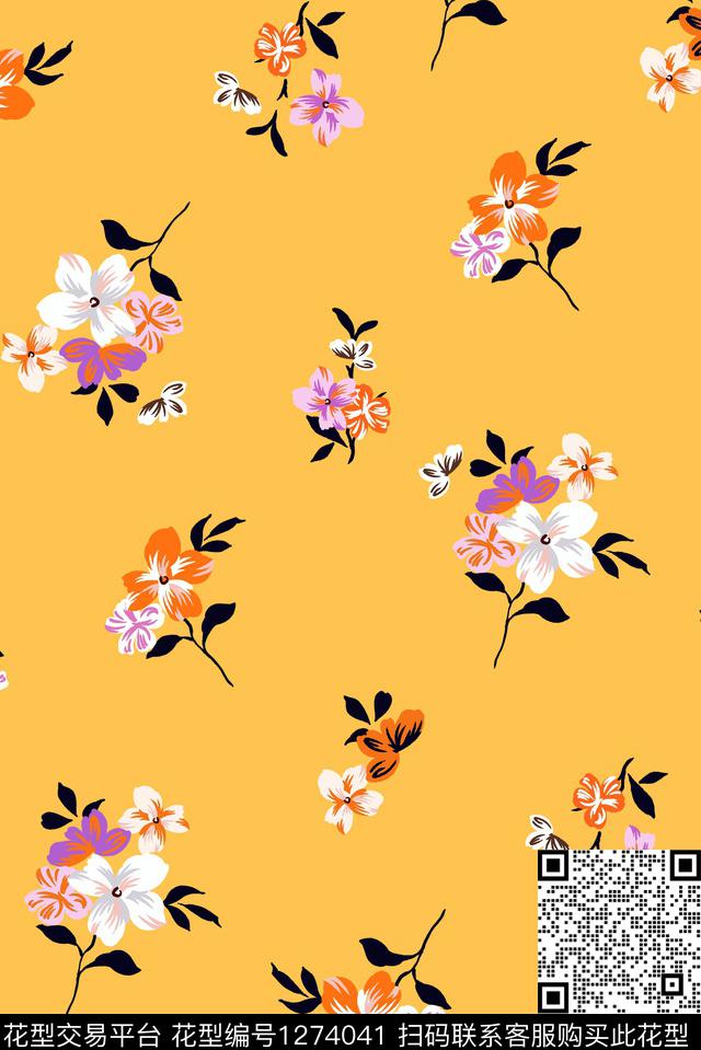 花卉大牌风小碎花传统印花华亿平台下载（图片编号: 1274041） - 瓦栏（Walan）