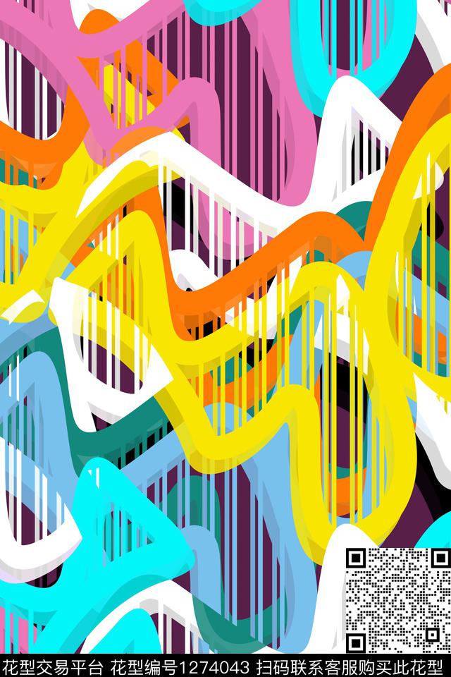 炫彩运动服抽象男装传统印花华亿平台下载（图片编号: 1274043） - 瓦栏（Walan）