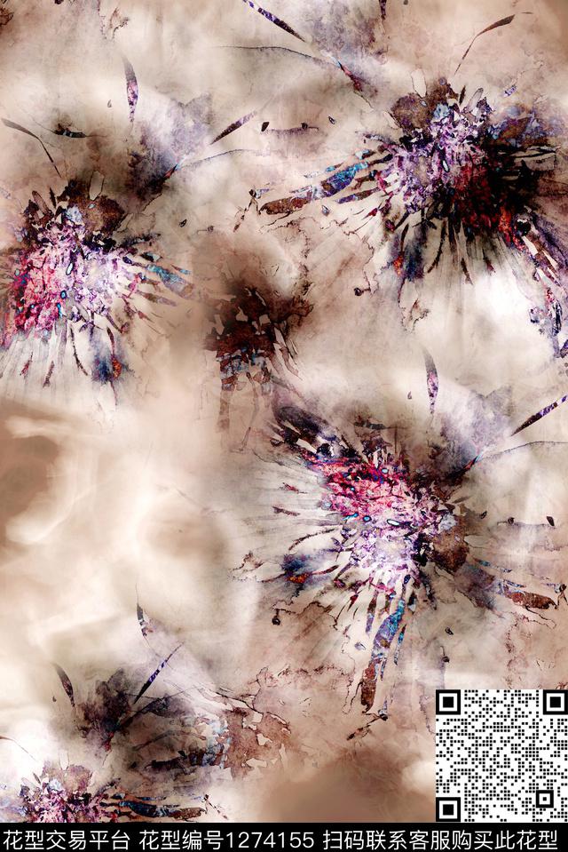 真丝底纹中老年数码印花华亿平台下载（图片编号: 1274155） - 瓦栏（Walan）