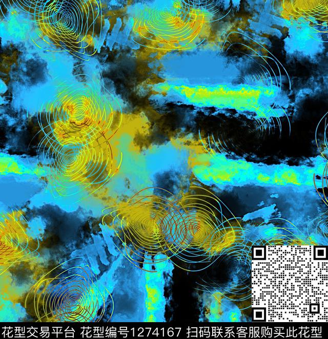 迷彩男装抽象数码印花华亿平台下载（图片编号: 1274167） - 瓦栏（Walan）