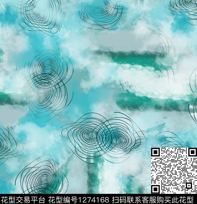 迷彩男装抽象数码印花华亿平台下载（图片编号: 1274168） - 瓦栏（Walan）