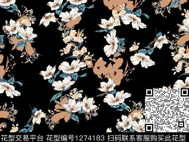 女装花卉传统印花华亿平台下载（图片编号: 1274183） - 瓦栏（Walan）