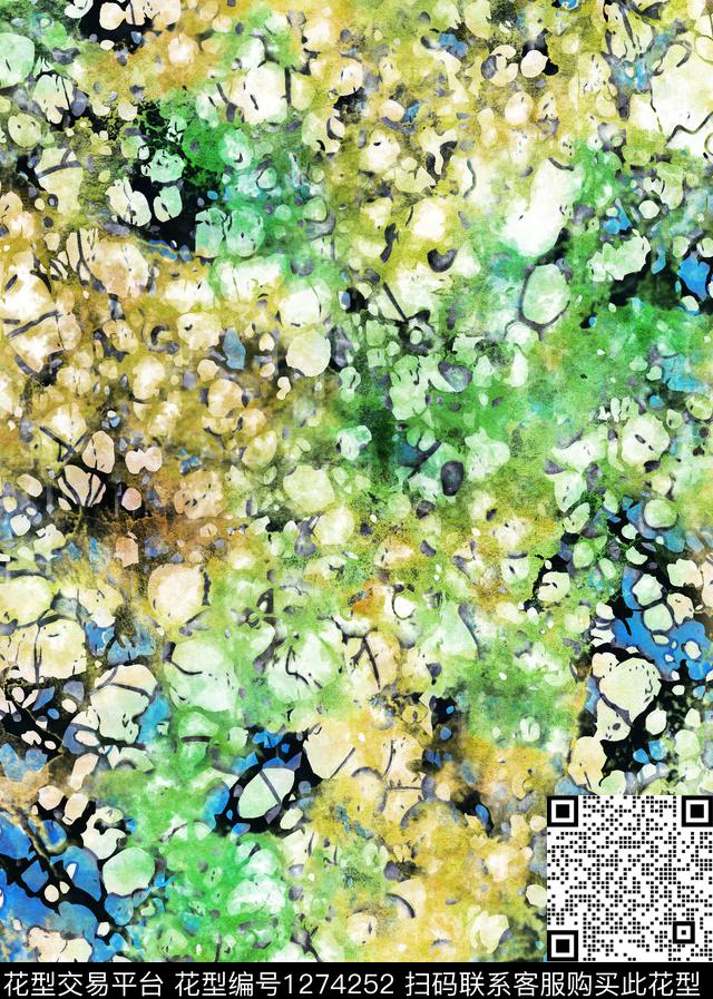 水彩抽象手绘数码印花华亿平台下载（图片编号: 1274252） - 瓦栏（Walan）