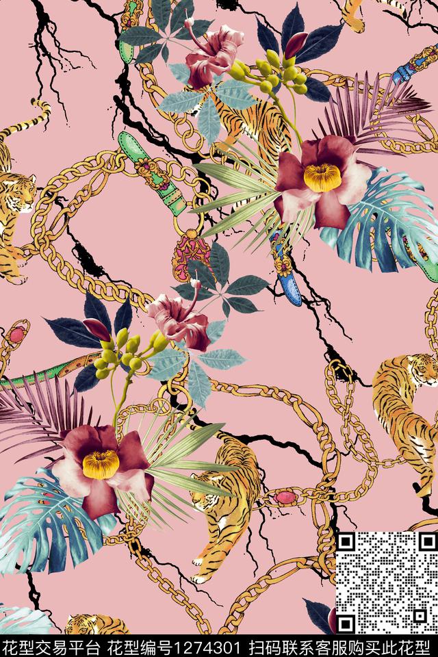 花卉扎染华亿平台大牌风数码印花华亿平台下载（图片编号: 1274301） - 瓦栏（Walan）