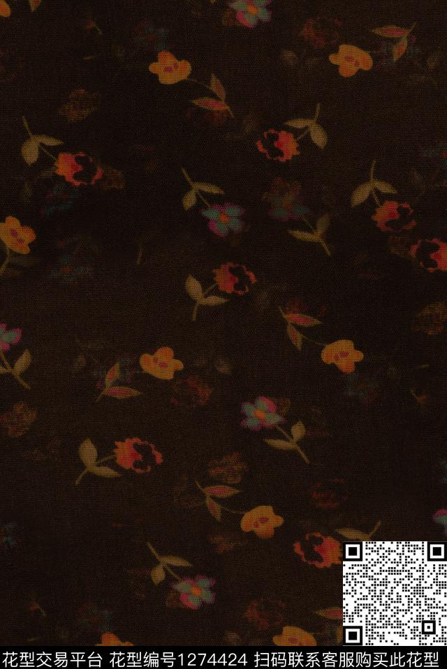 香云纱小碎花桌布数码印花华亿平台下载（图片编号: 1274424） - 瓦栏（Walan）