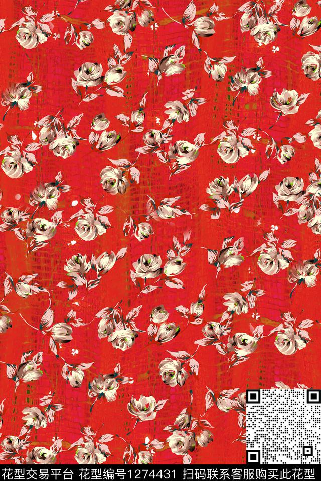 田园大牌风真丝数码印花华亿平台下载（图片编号: 1274431） - 瓦栏（Walan）