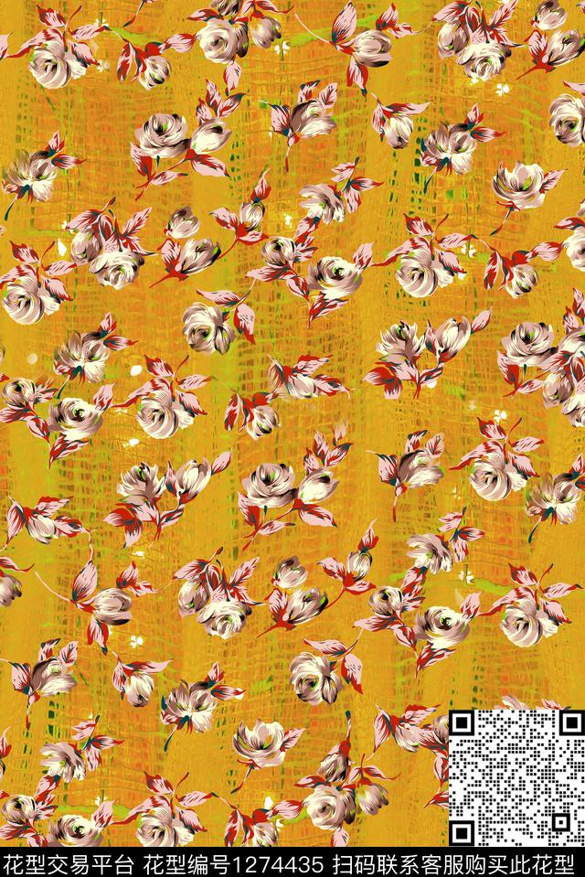 真丝小碎花秋冬华亿平台数码印花华亿平台下载（图片编号: 1274435） - 瓦栏（Walan）