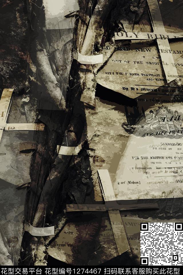 男装文字配饰数码印花华亿平台下载（图片编号: 1274467） - 瓦栏（Walan）