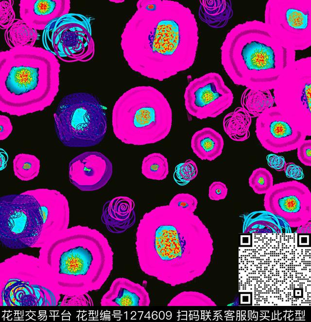 几何抽象数码印花华亿平台下载（图片编号: 1274609） - 瓦栏（Walan）