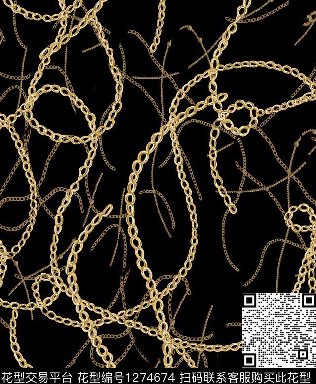 奢华链条金色传统印花华亿平台下载（图片编号: 1274674） - 瓦栏（Walan）