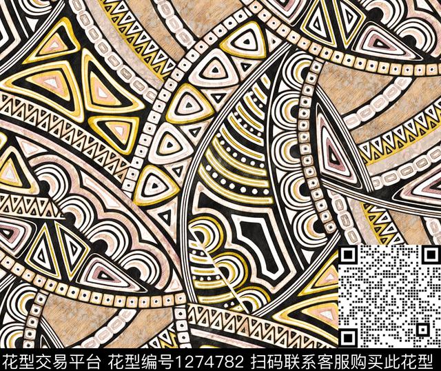 几何手绘速写草图数码印花华亿平台下载（图片编号: 1274782） - 瓦栏（Walan）