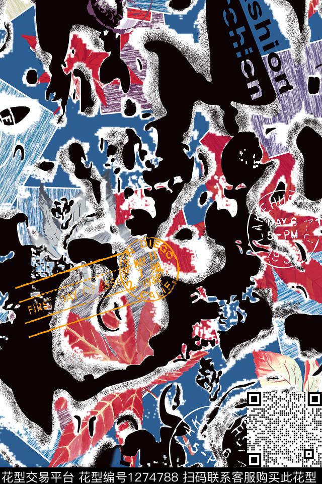 男装扎染华亿平台字母数码印花华亿平台下载（图片编号: 1274788） - 瓦栏（Walan）