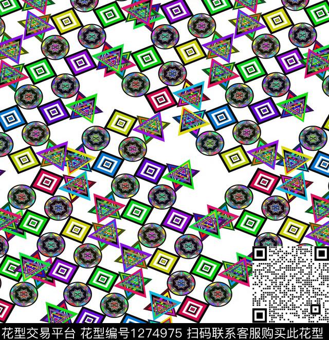 几何数码印花华亿平台下载（图片编号: 1274975） - 瓦栏（Walan）