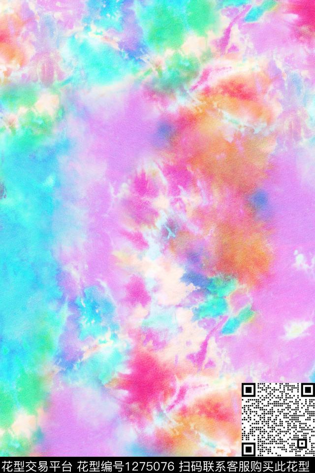 复古艺术扎染华亿平台数码印花华亿平台下载（图片编号: 1275076） - 瓦栏（Walan）