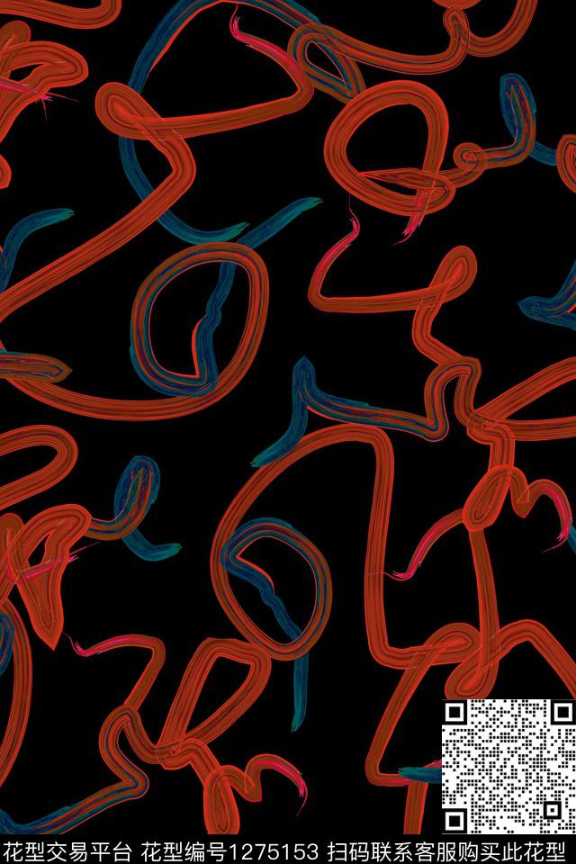 几何大牌风抽象数码印花华亿平台下载（图片编号: 1275153） - 瓦栏（Walan）