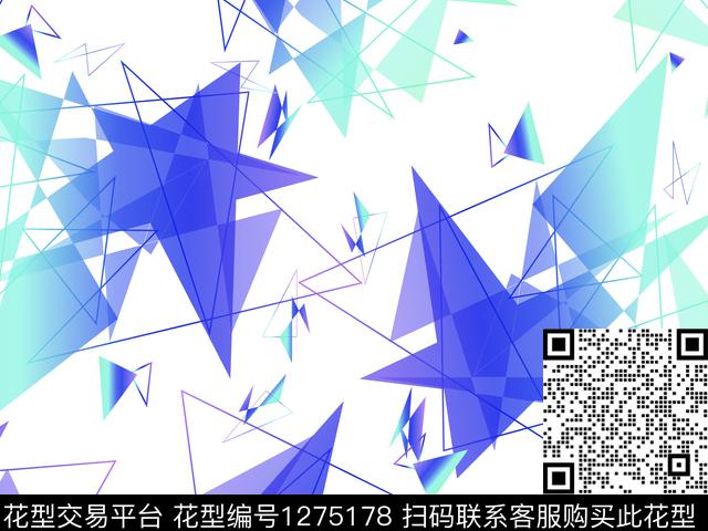 立体格子立体感男装炫酷数码印花华亿平台下载（图片编号: 1275178） - 瓦栏（Walan）