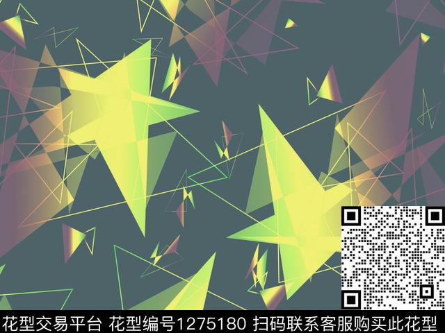 立体格子立体感男装炫酷数码印花华亿平台下载（图片编号: 1275180） - 瓦栏（Walan）