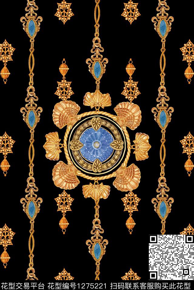 珠宝宝石大牌风宫廷风数码印花华亿平台下载（图片编号: 1275221） - 瓦栏（Walan）