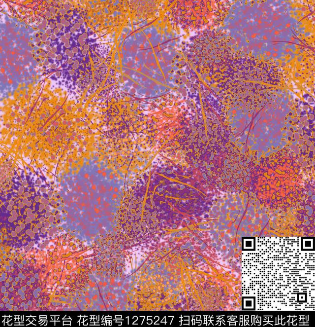 迷彩绘画花卉数码印花华亿平台下载（图片编号: 1275247） - 瓦栏（Walan）