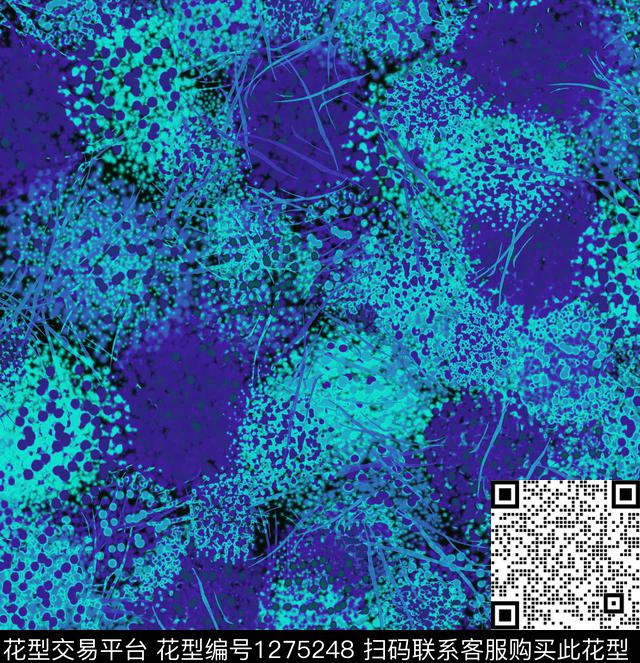 迷彩绘画花卉数码印花华亿平台下载（图片编号: 1275248） - 瓦栏（Walan）