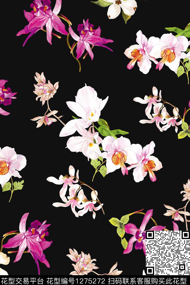 花卉大牌风小碎花数码印花华亿平台下载（图片编号: 1275272） - 瓦栏（Walan）