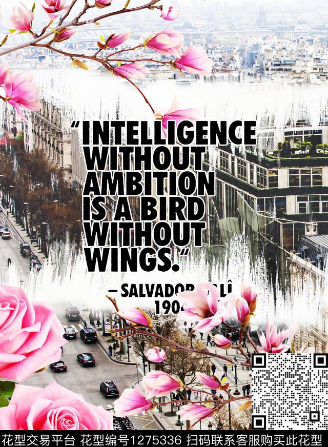 花卉字母建筑数码印花华亿平台下载（图片编号: 1275336） - 瓦栏（Walan）