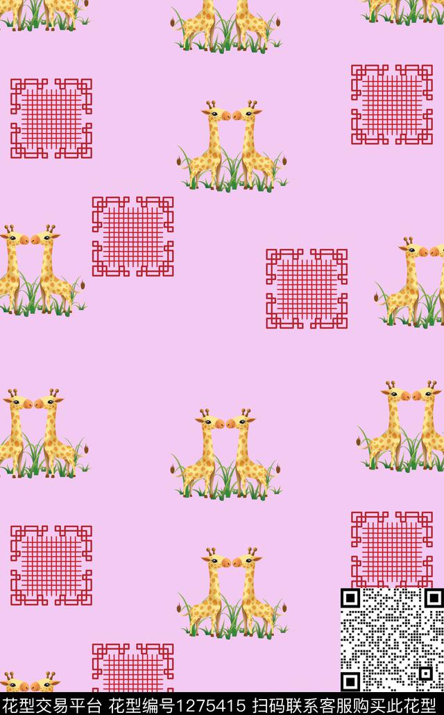 卡通动物简约休闲传统印花华亿平台下载（图片编号: 1275415） - 瓦栏（Walan）