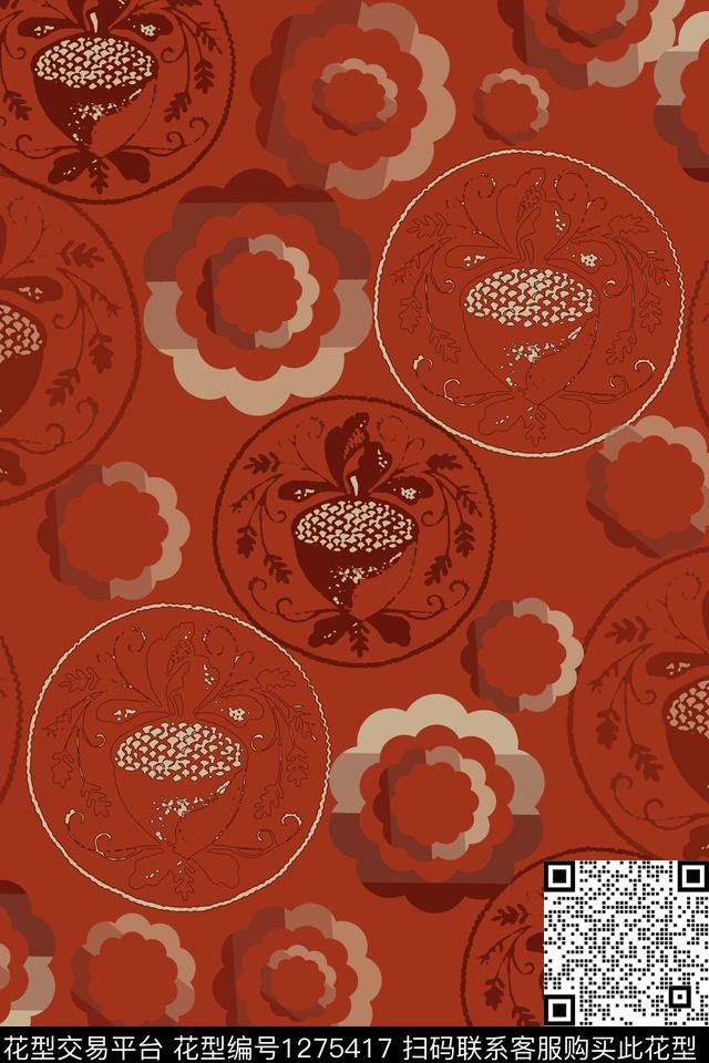 渐变色彩男装休闲花卉奢华游牧数码印花华亿平台下载（图片编号: 1275417） - 瓦栏（Walan）