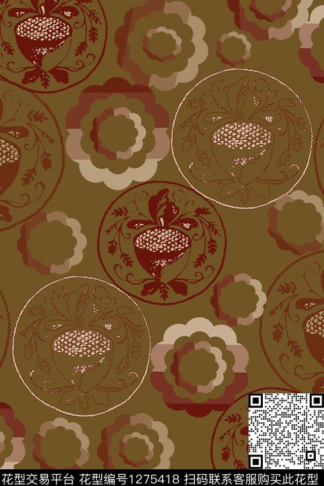 渐变色彩男装休闲花卉奢华游牧数码印花华亿平台下载（图片编号: 1275418） - 瓦栏（Walan）