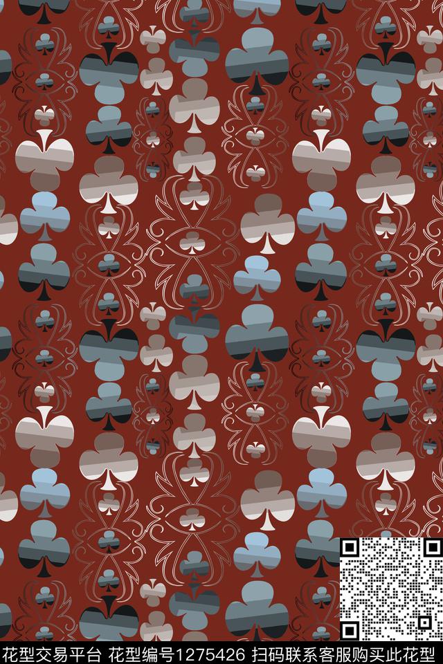 奢华游牧男装休闲花卉渐变色彩数码印花华亿平台下载（图片编号: 1275426） - 瓦栏（Walan）