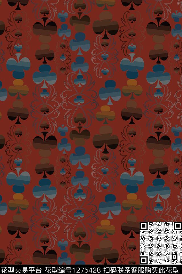 奢华游牧男装休闲花卉渐变色彩数码印花华亿平台下载（图片编号: 1275428） - 瓦栏（Walan）