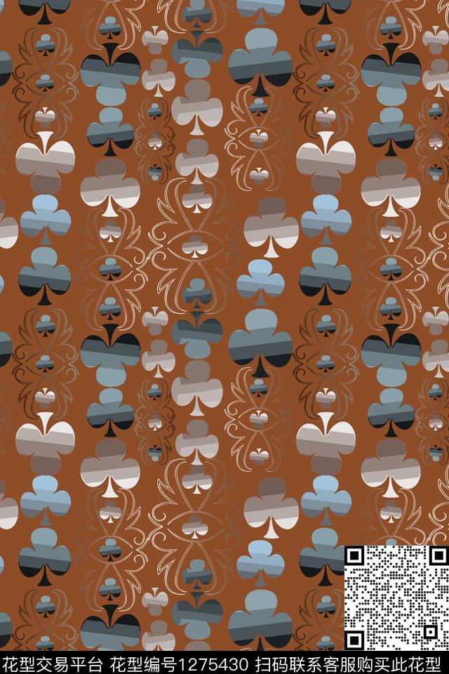 奢华游牧男装休闲花卉渐变色彩数码印花华亿平台下载（图片编号: 1275430） - 瓦栏（Walan）