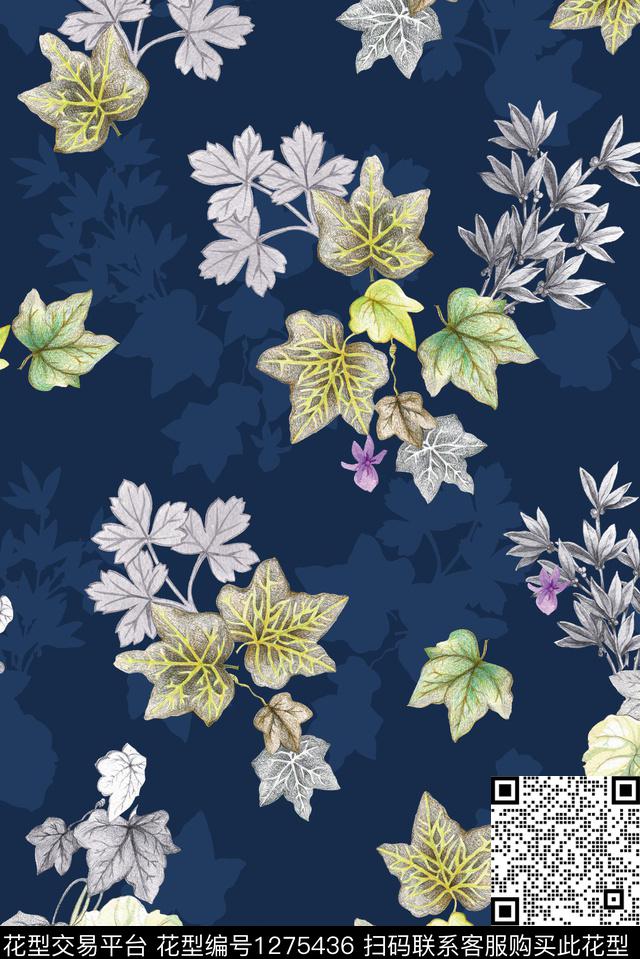 绿植树叶枫叶休闲数码印花华亿平台下载（图片编号: 1275436） - 瓦栏（Walan）