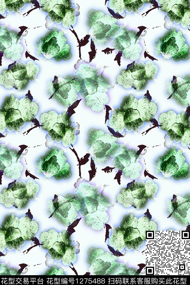 民族风图案蜡印手绘线条笔触数码印花华亿平台下载（图片编号: 1275488） - 瓦栏（Walan）