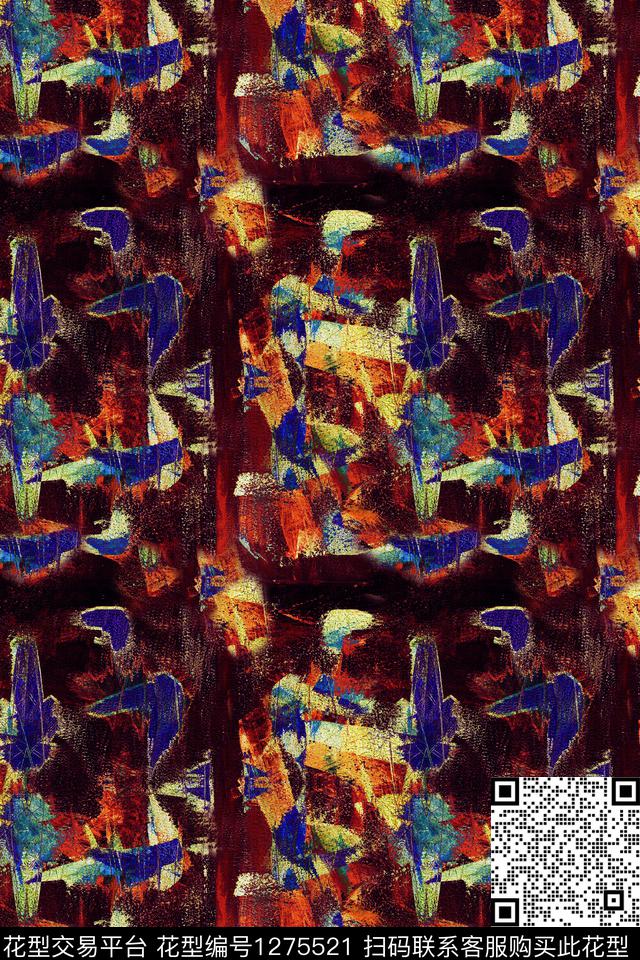 几何大牌风中老年数码印花华亿平台下载（图片编号: 1275521） - 瓦栏（Walan）