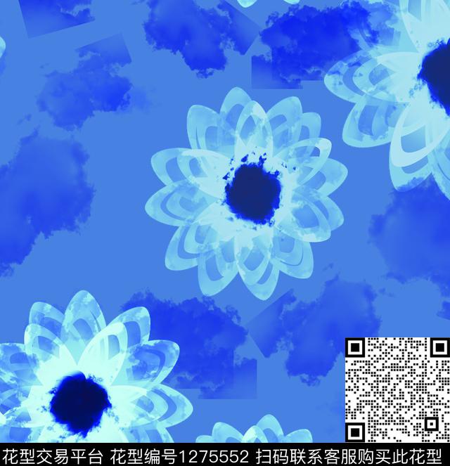 迷彩绘画花卉数码印花华亿平台下载（图片编号: 1275552） - 瓦栏（Walan）