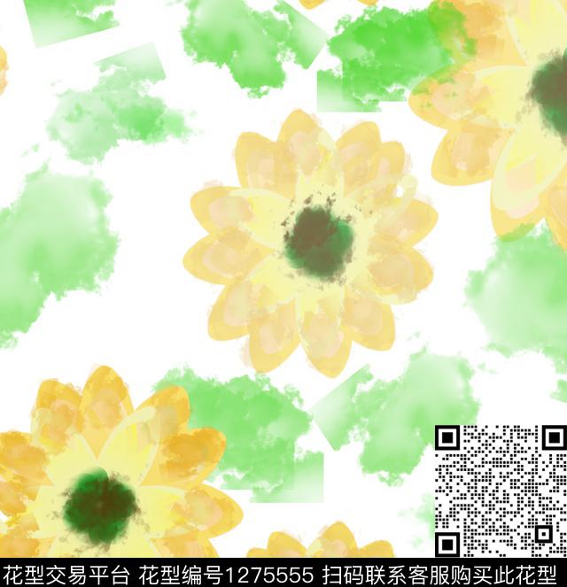 绘画花卉数码印花华亿平台下载（图片编号: 1275555） - 瓦栏（Walan）