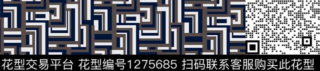 几何线条方框数码印花华亿平台下载（图片编号: 1275685） - 瓦栏（Walan）