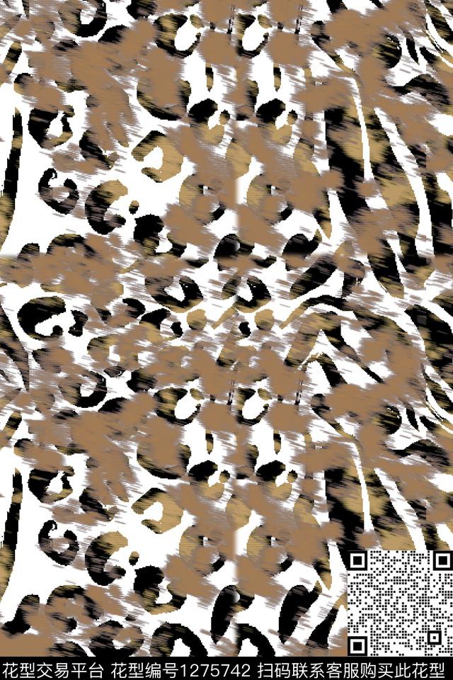 迷彩豹纹手绘数码印花华亿平台下载（图片编号: 1275742） - 瓦栏（Walan）
