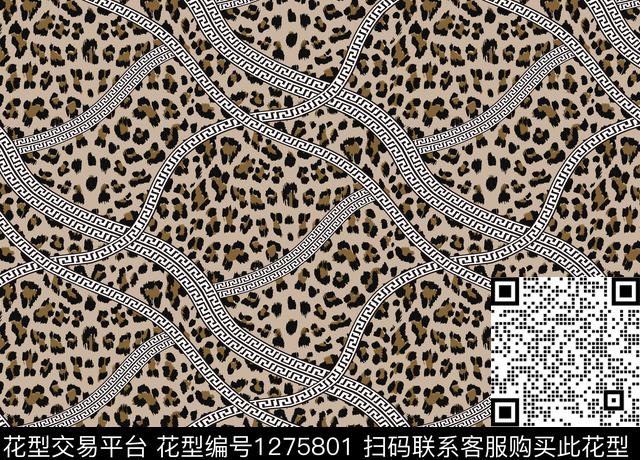 数码华亿平台豹纹大牌风传统印花华亿平台下载（图片编号: 1275801） - 瓦栏（Walan）