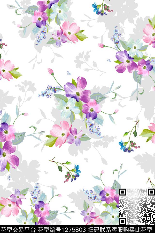 数码华亿平台花卉小碎花数码印花华亿平台下载（图片编号: 1275803） - 瓦栏（Walan）