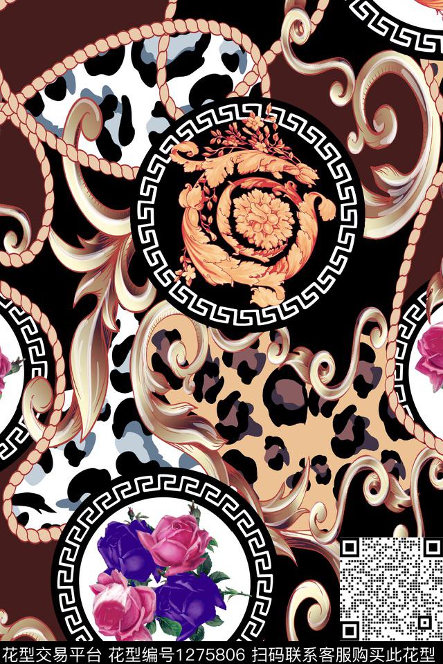 豹纹男装链条数码印花华亿平台下载（图片编号: 1275806） - 瓦栏（Walan）