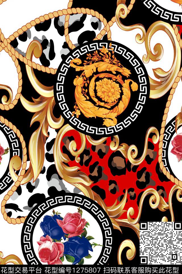 豹纹男装链条数码印花华亿平台下载（图片编号: 1275807） - 瓦栏（Walan）