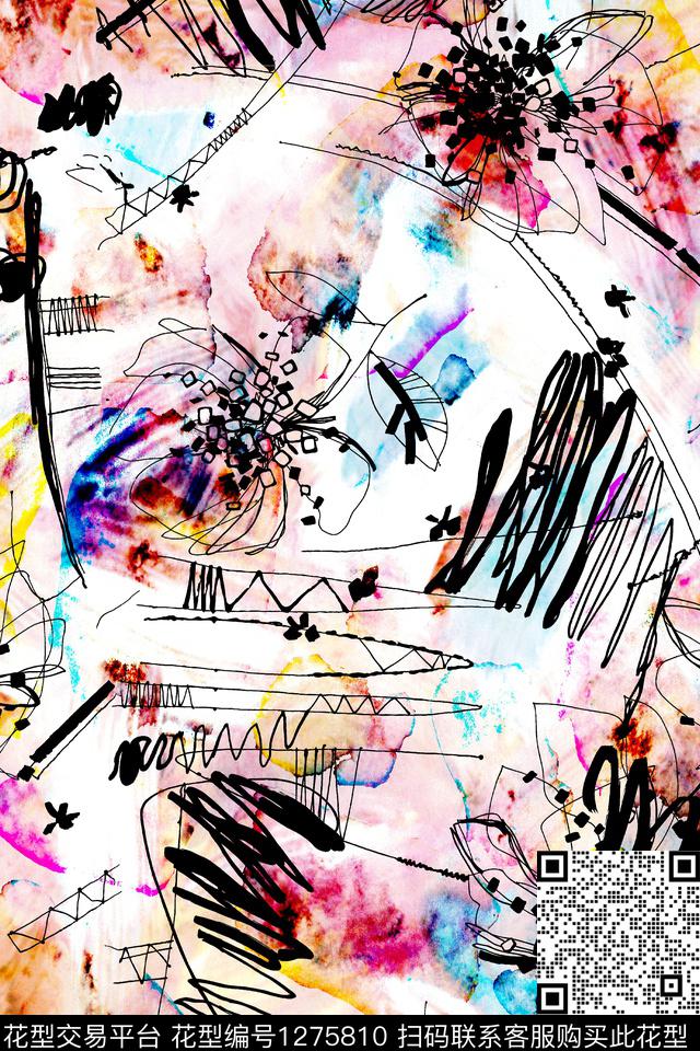 扎染华亿平台大牌风泳装数码印花华亿平台下载（图片编号: 1275810） - 瓦栏（Walan）