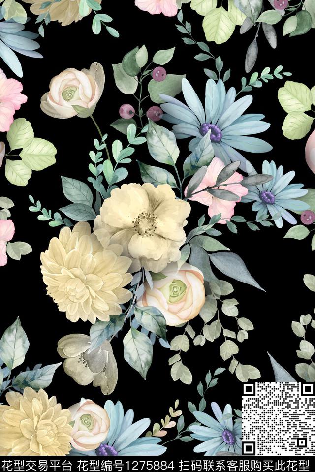 女装床品花卉数码印花华亿平台下载（图片编号: 1275884） - 瓦栏（Walan）