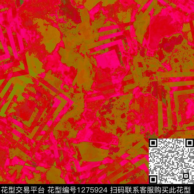 迷彩几何格子数码印花华亿平台下载（图片编号: 1275924） - 瓦栏（Walan）