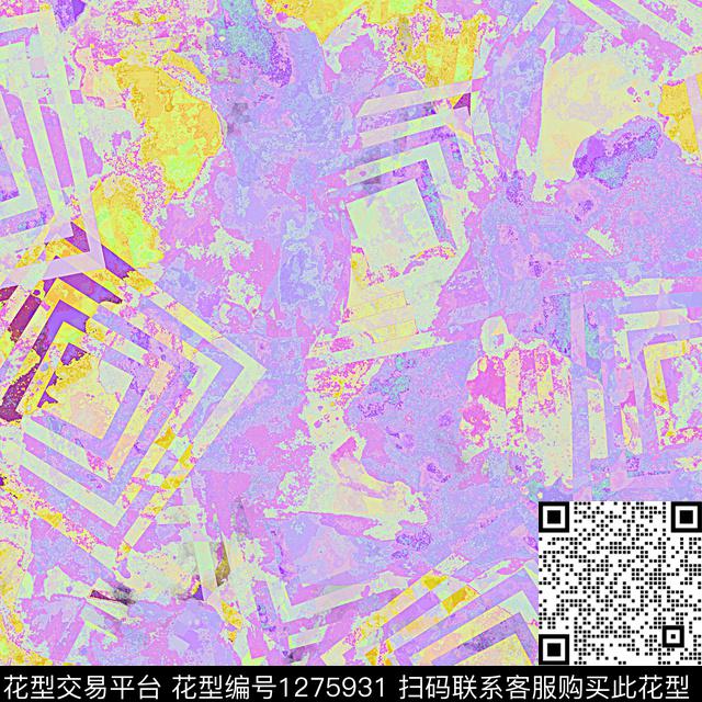 迷彩几何格子数码印花华亿平台下载（图片编号: 1275931） - 瓦栏（Walan）