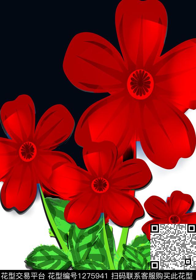 花卉数码印花华亿平台下载（图片编号: 1275941） - 瓦栏（Walan）