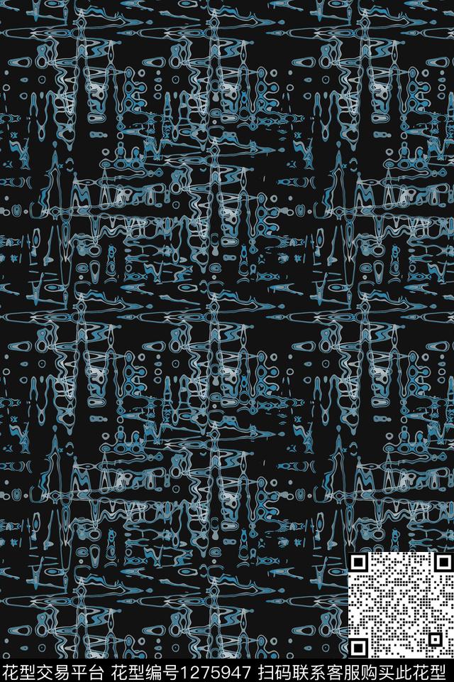 肌理图案抽象男装休闲花卉数码印花华亿平台下载（图片编号: 1275947） - 瓦栏（Walan）